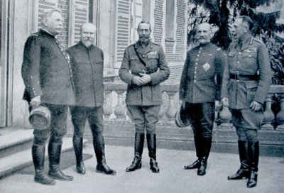 Meeting of Allied war commanders and statesmen at the time of the offensive on the Somme, 1916 by French Photographer